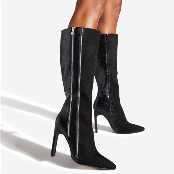New In Box Kioni Zip Up Stiletto Boot Black, 8 - Picture 1 of 7